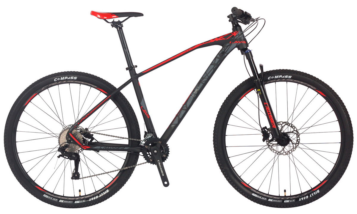 Фотография Велосипед Crosser LAVA 29" 2021, размер М, Черно-красный